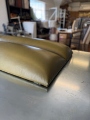 Modern Olive Green Leather Paneled Headboard