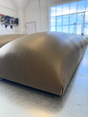 Modern Olive Green Leather Paneled Headboard