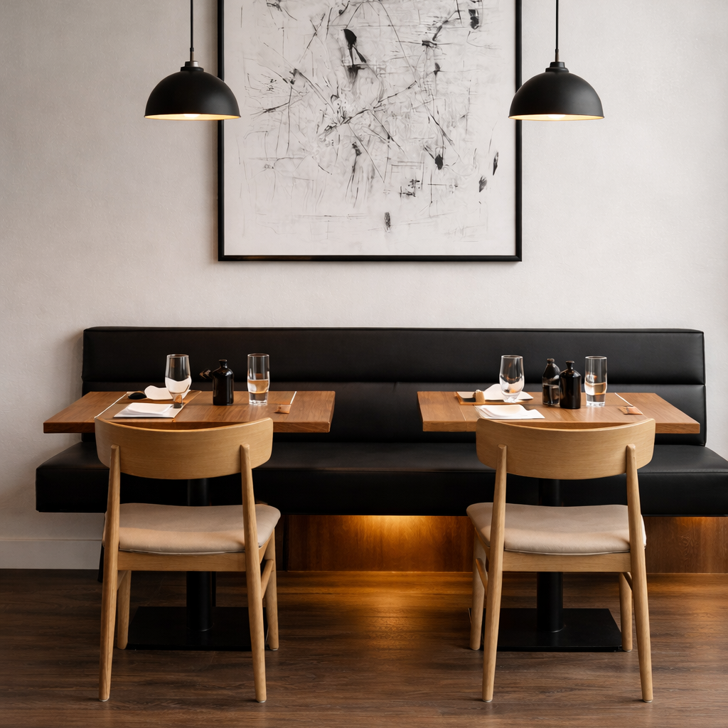 commercial leather seating for restaurants cafes and commercial spaces black leather