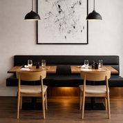 commercial leather seating for restaurants cafes and commercial spaces black leather