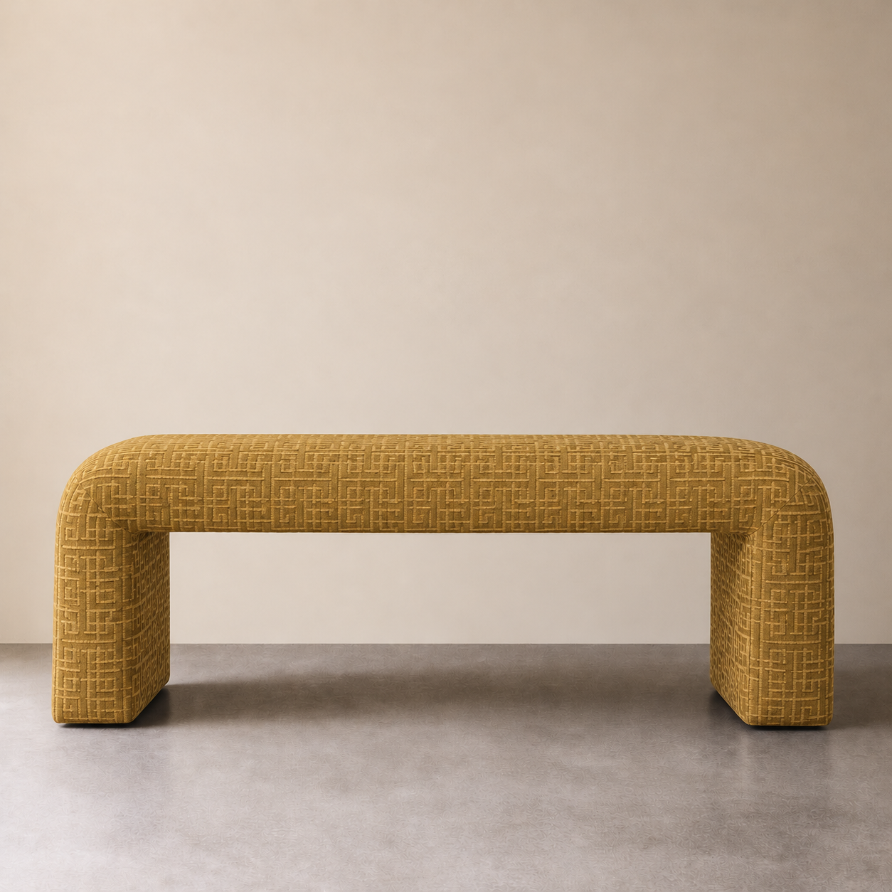 Modern Waterfall Accent Bench Odeaon Johnson Gold Geometric