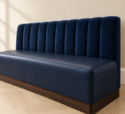 Horses Banquette | Commercial Navy Vegan Leather + Velvet Restaurant Seating