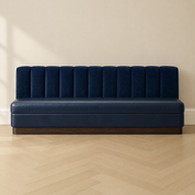 Horses Banquette | Commercial Navy Vegan Leather + Velvet Restaurant Seating