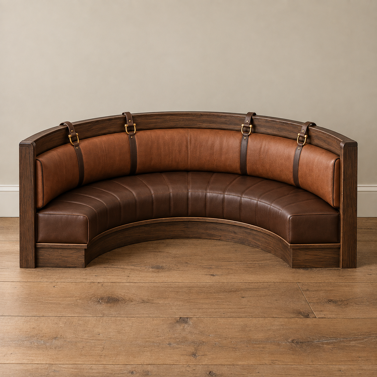 Horses Sunset Blvd | Booth "G" Horsebit + Walnut Half Moon Banquette