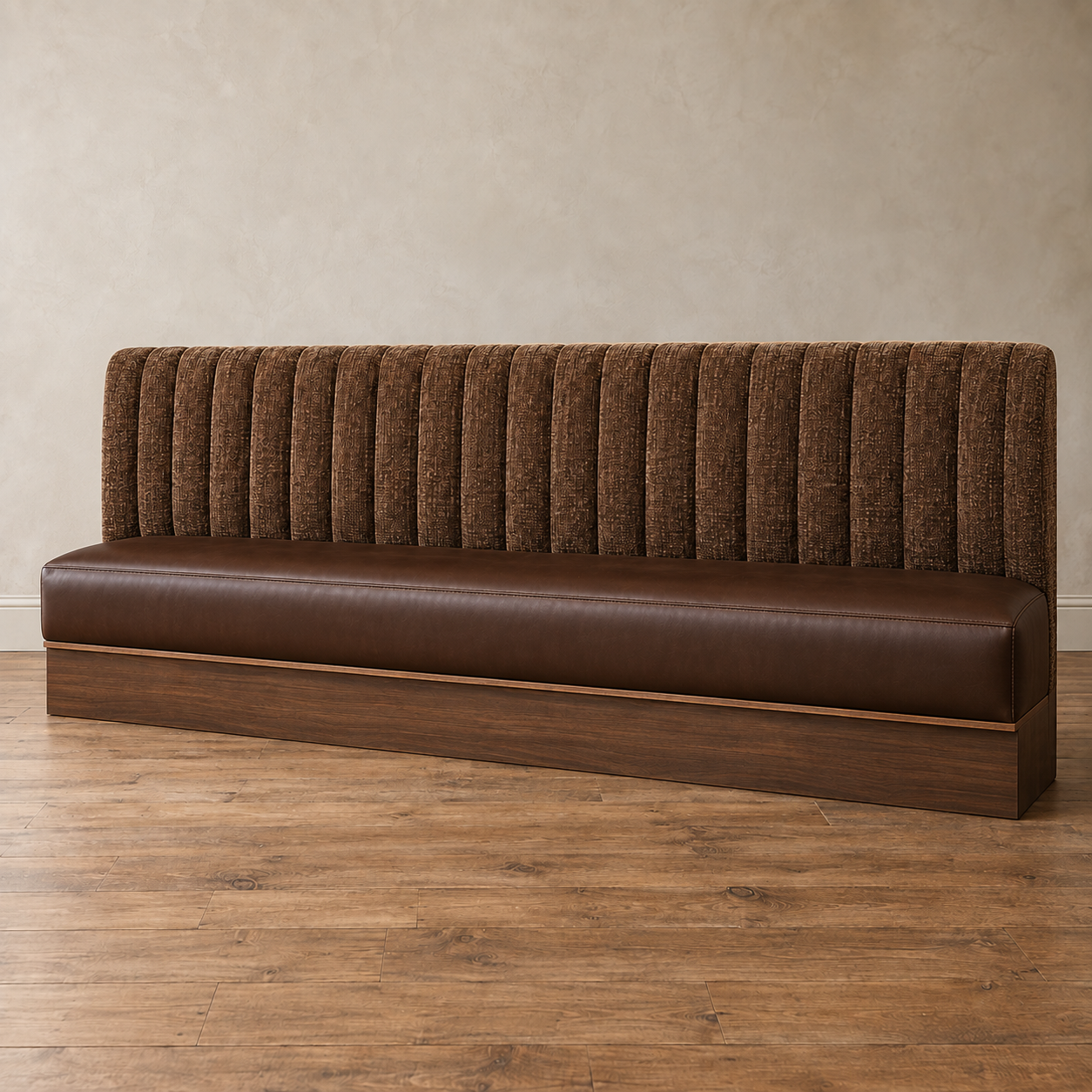 Horses Sunset LA | Banquette "F" Chocolate Brown Dining Seat | P Kaufman