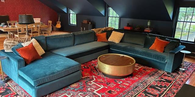JW | Custom Floating Leather Bench for Game Room