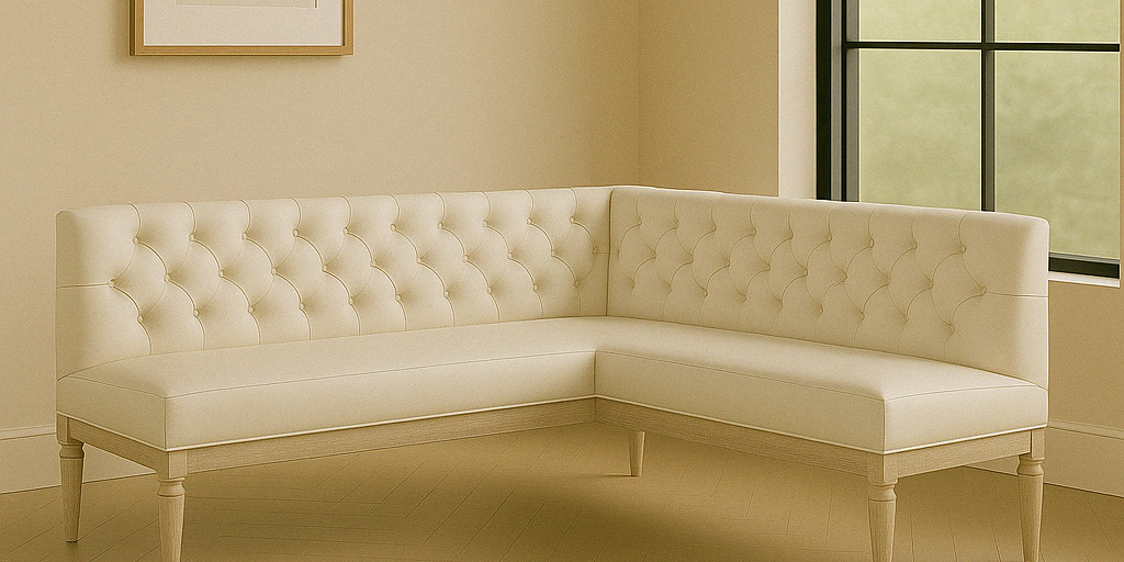white leather banquette for restaurants