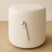 handmade leather ottoman with handle 