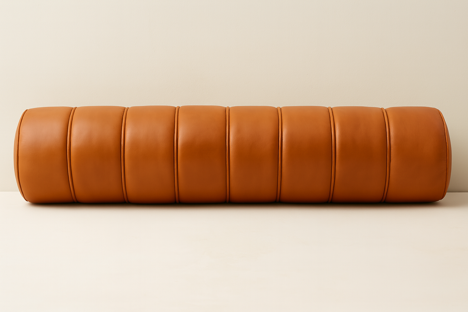 Floating Leather Bench for Restaurant Dining, Entryway or Kitchen Bolster Pillow