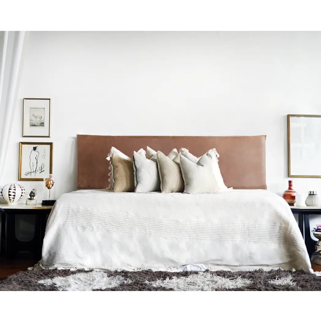 Light Brown Leather Headboard - H U N T E D F O X