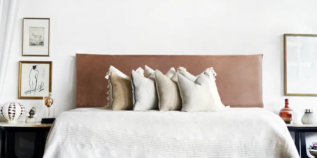 Light Brown Leather Headboard - H U N T E D F O X