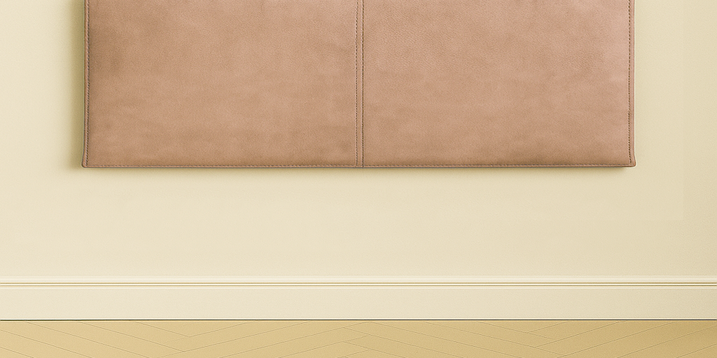 tan leather wall mount headboard