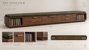 The Longview Walnut + Leather Credenza Bench