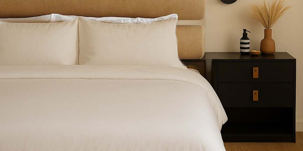 Modern Paneled Leather Headboard tan aged leather