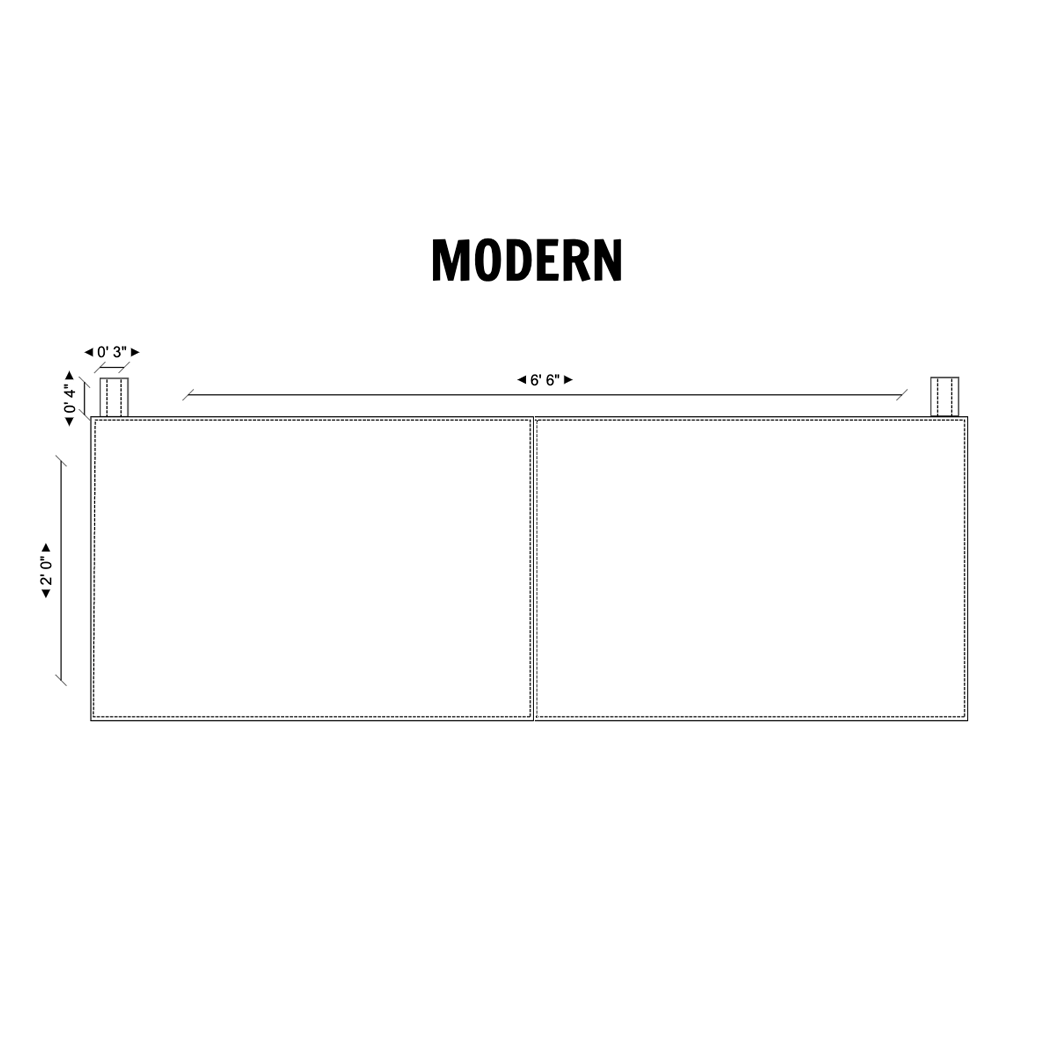 Wall Mount Bed | Classic Black Leather Headboard