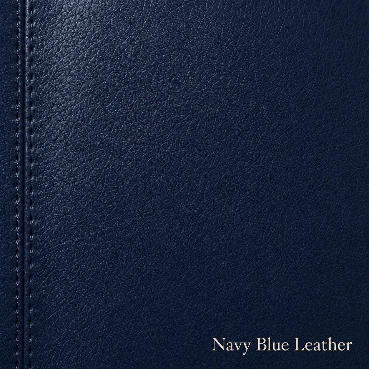 Navy blue leather texture with stitching detail