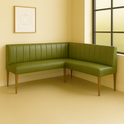 Tufted Leather Banquette – Corner Bench for Kitchen or Restaurant