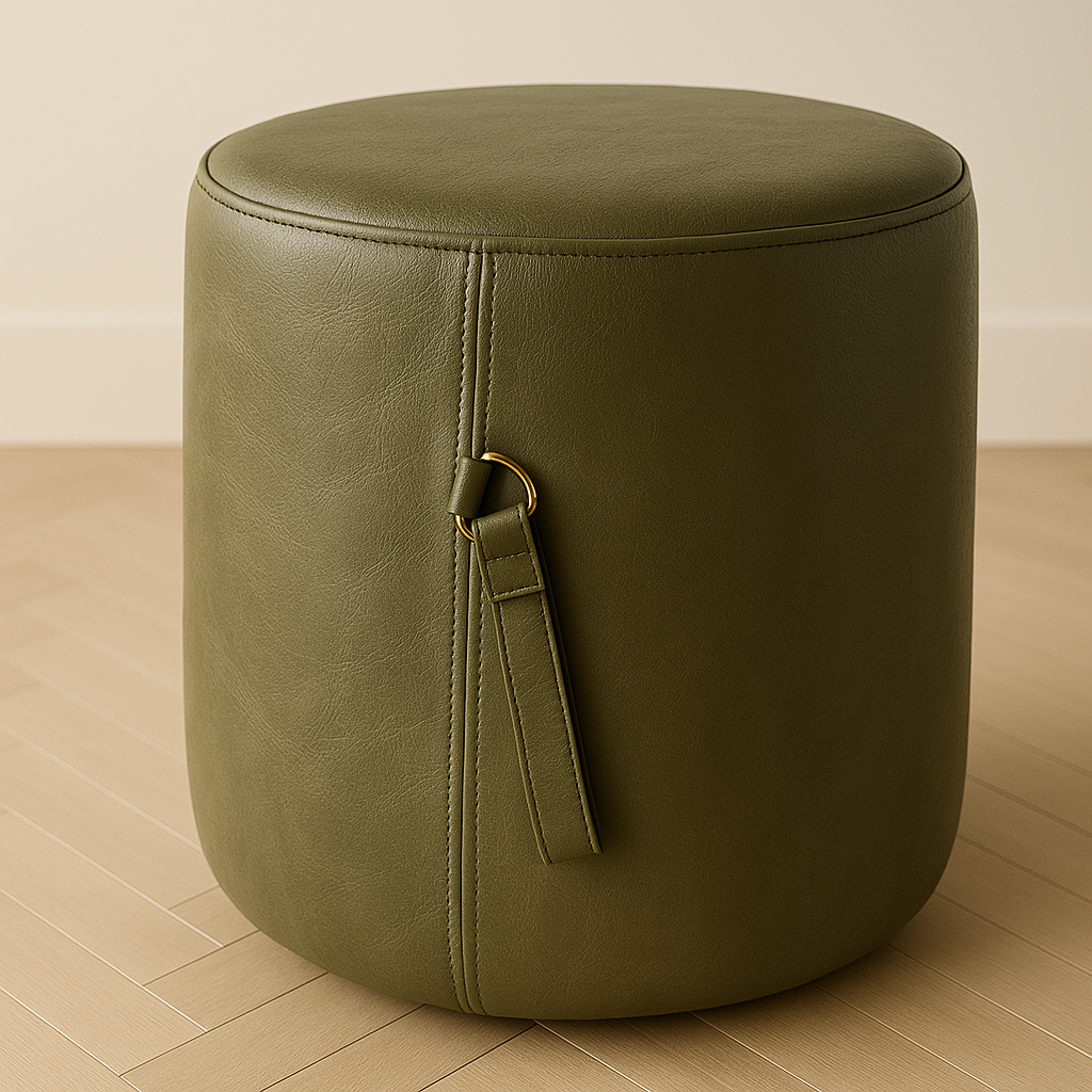 green round foot stool with handle
