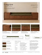 The Longview Walnut + Leather Credenza Bench