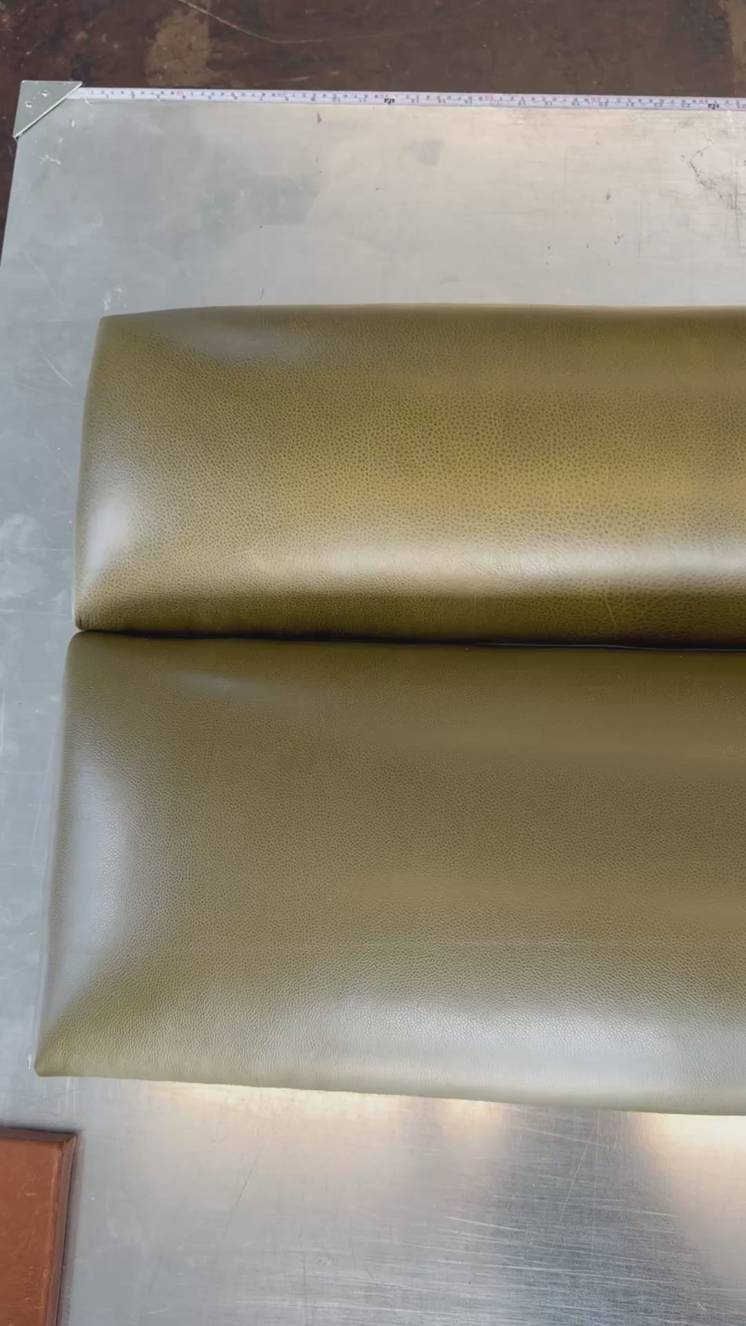 Modern Olive Green Leather Paneled Headboard