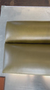 Modern Olive Green Leather Paneled Headboard