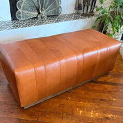 Ready to ship whiskey leather dining bench, 50 x 18 x 18 inches