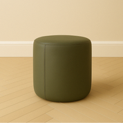 custom leather ottoman green leather