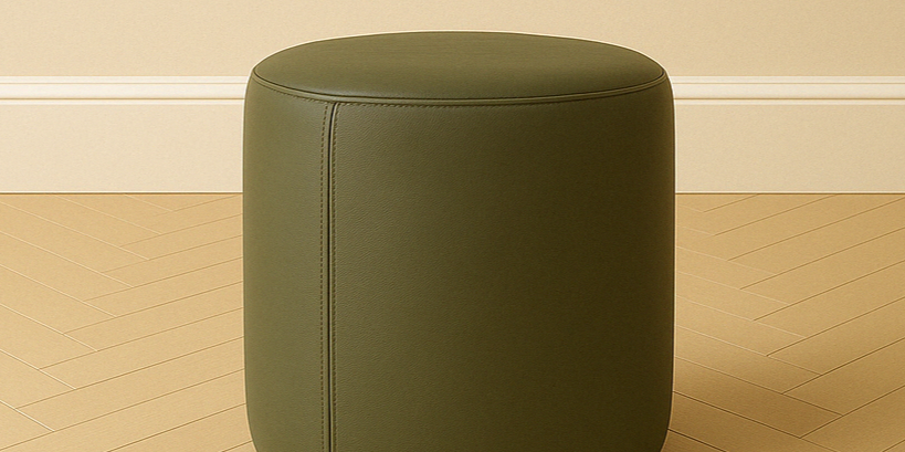 custom leather ottoman green leather