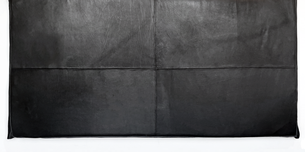 real leather hanging headboard black 