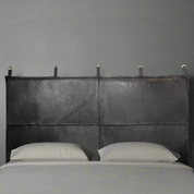 Wall Mount Bed | Classic Black Leather Headboard