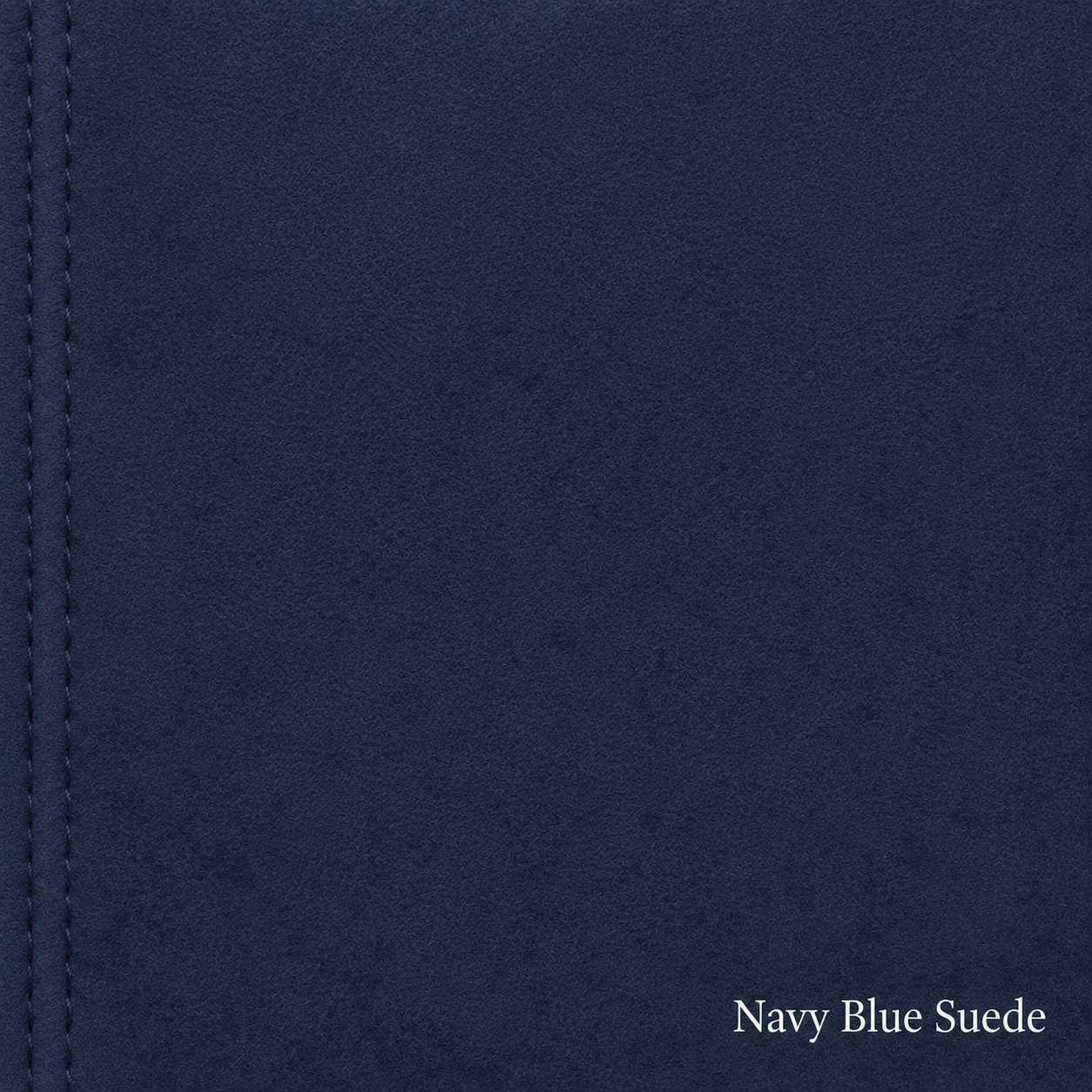Navy blue suede texture with a seam on the left side