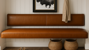 Floating Vegan Leather Bench for Restaurant Dining, Entryway or Kitchen