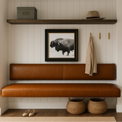 ER Custom | Floating Leather Bench for Kitchen Nook Seat Back (Wall-Mount)