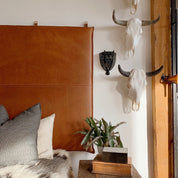 Whiskey Leather Hanging Headboard With Straps - KING - HUNTEDFOX