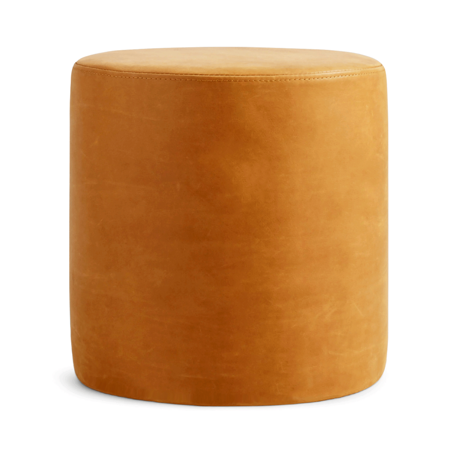 Ottoman | Classic Genuine Leather Round Ottoman or Pouf | Multiple Colors & Sizes